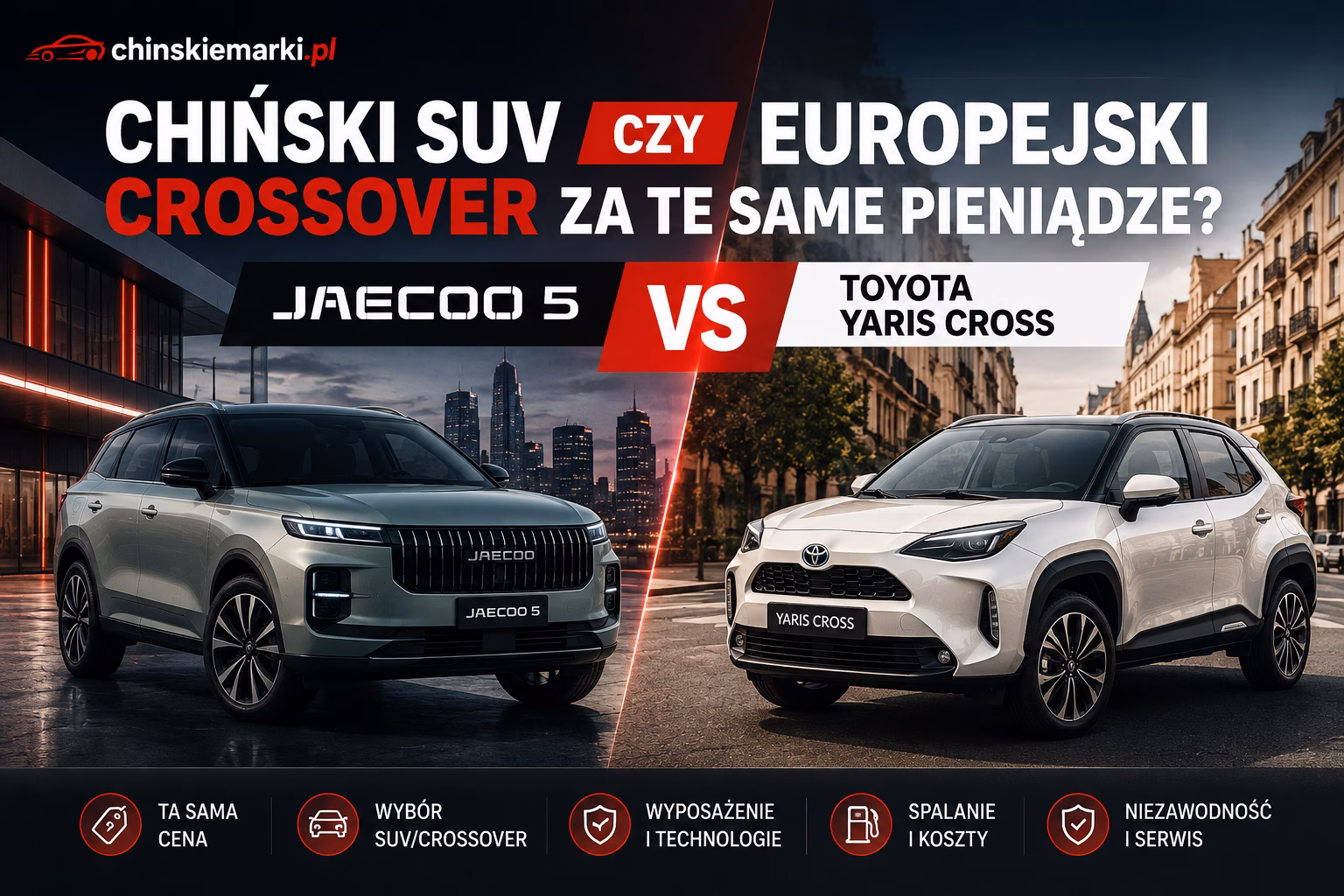 Chiński SUV czy europejski crossover za te same pieniądze? Jaecoo 5 kontra Toyota Yaris Cross